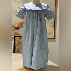 NWT. Remember Nguyen. Charming Blue Kids Dress with Pink Accents